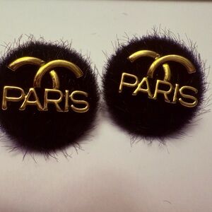 Chic Gold Paris Logo Earrings